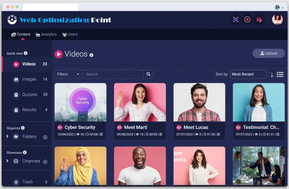 WebOptimizationPoint recording interface